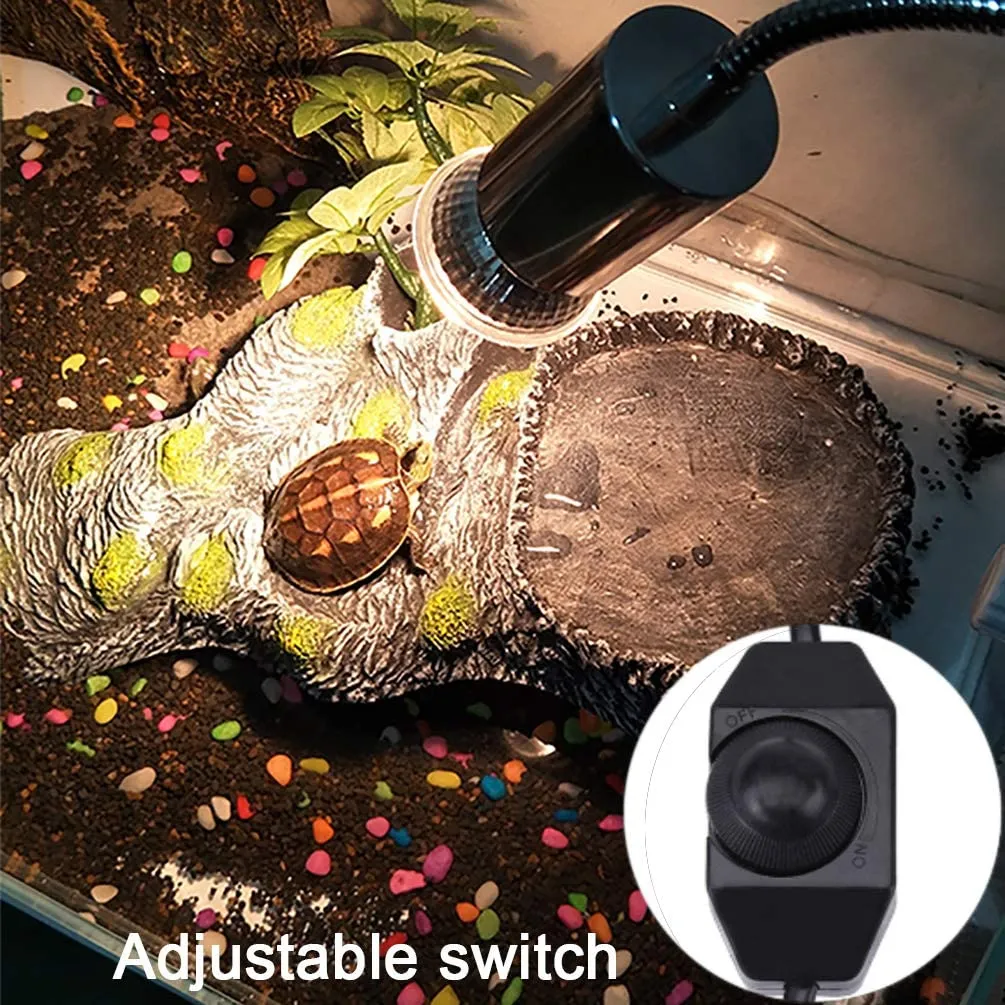 UVA/UVB Tortoise Heat Lamp 25W 50W Clamp-on Reptile Heat Bulb Adjustable Aquarium Heating Light E27 Clamp-on Pet Heating Emitter