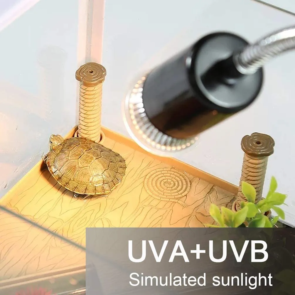 UVA/UVB Tortoise Heat Lamp 25W 50W Clamp-on Reptile Heat Bulb Adjustable Aquarium Heating Light E27 Clamp-on Pet Heating Emitter