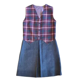 Vintage 1960's Grey Check Dress / 10-12Yrs