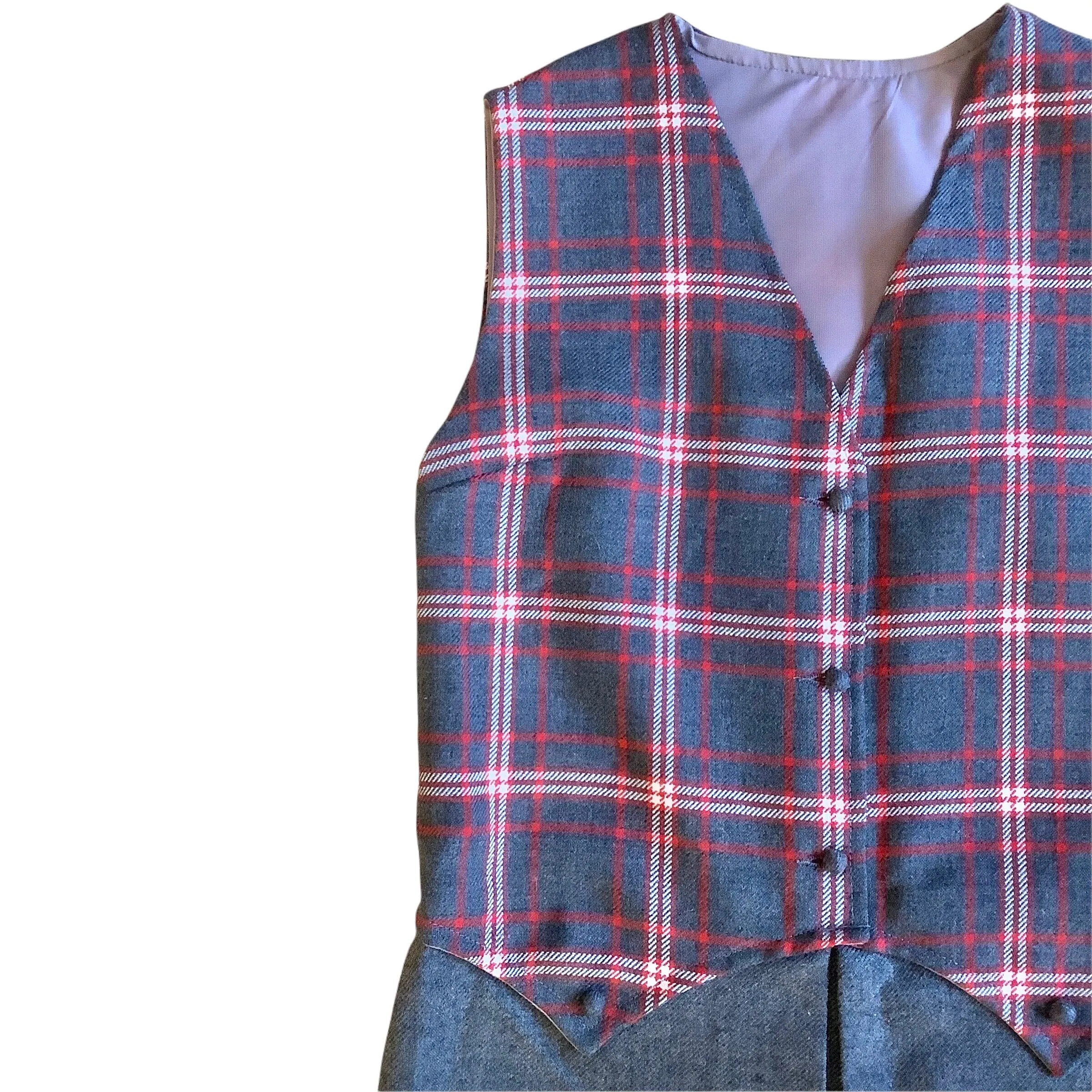 Vintage 1960's Grey Check Dress / 10-12Yrs