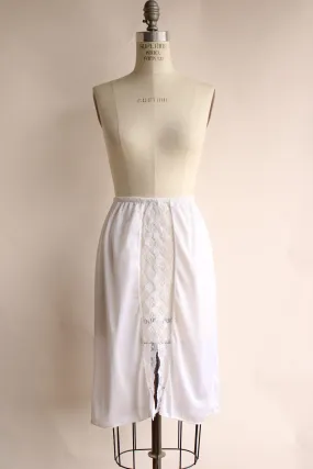 Vintage 1980s Pierre Cardin White Nylon Half Slip, Size Small