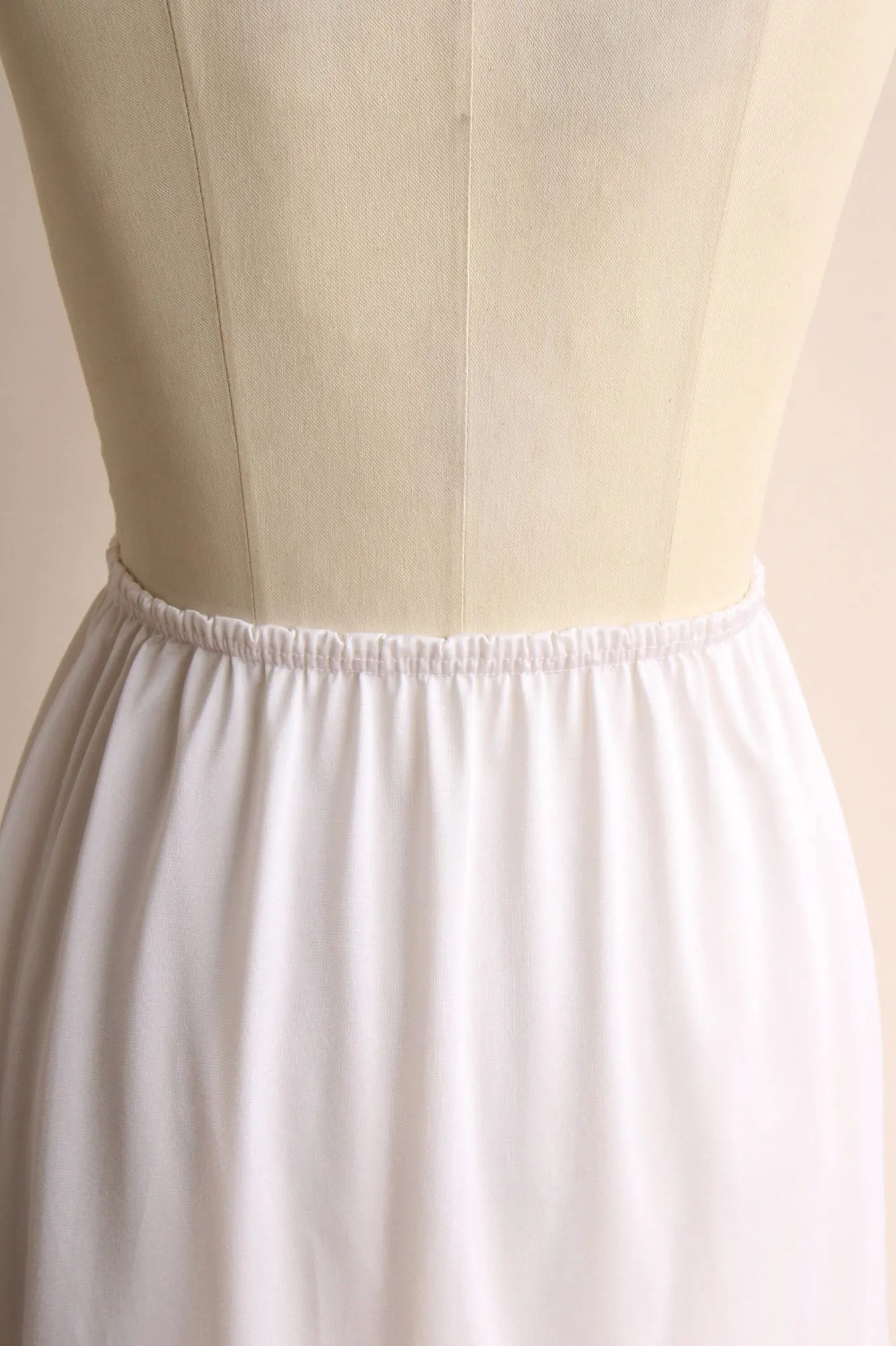Vintage 1980s Pierre Cardin White Nylon Half Slip, Size Small