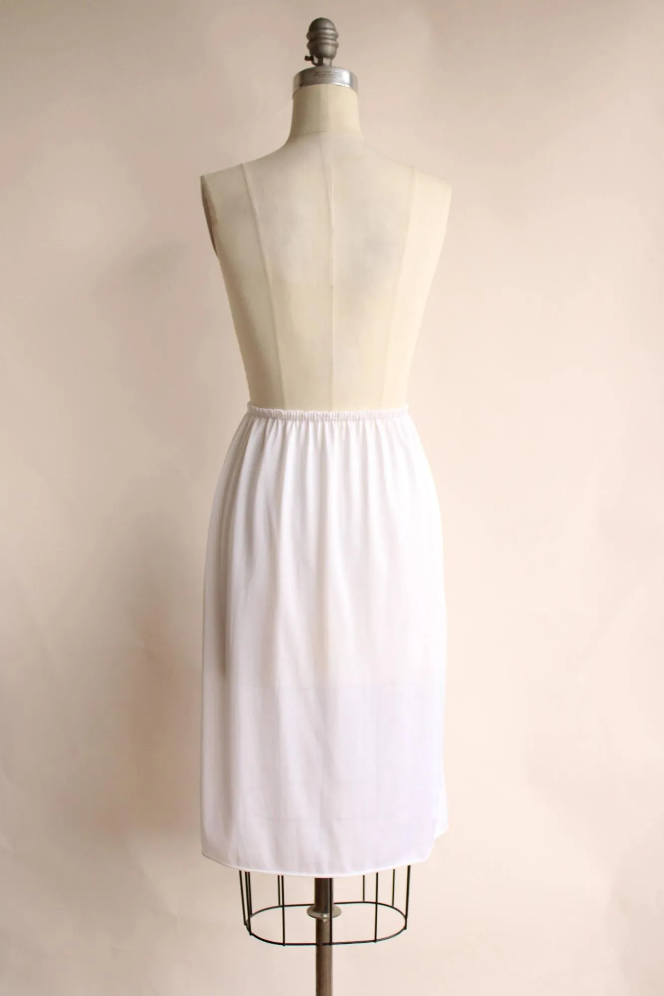Vintage 1980s Pierre Cardin White Nylon Half Slip, Size Small