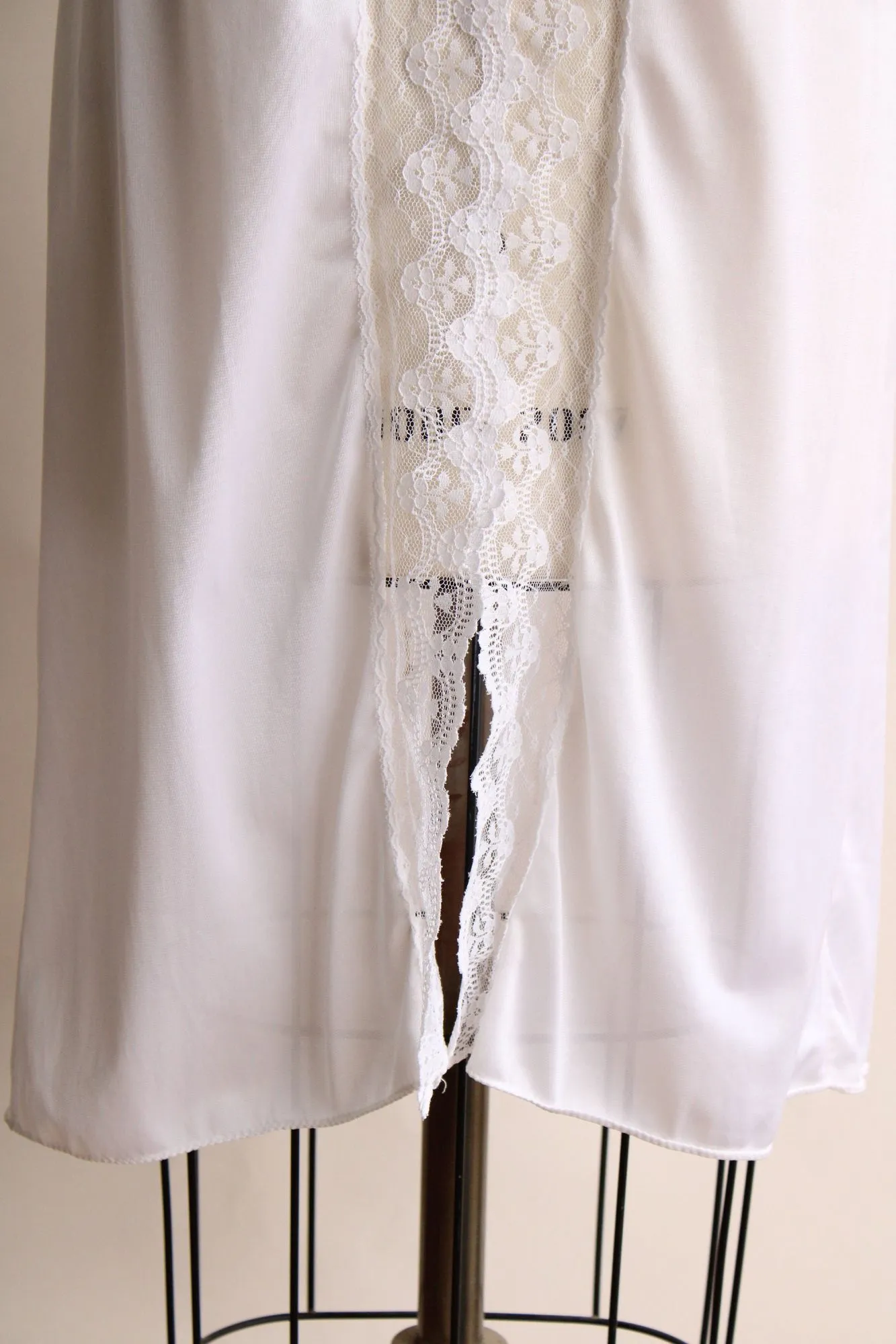 Vintage 1980s Pierre Cardin White Nylon Half Slip, Size Small