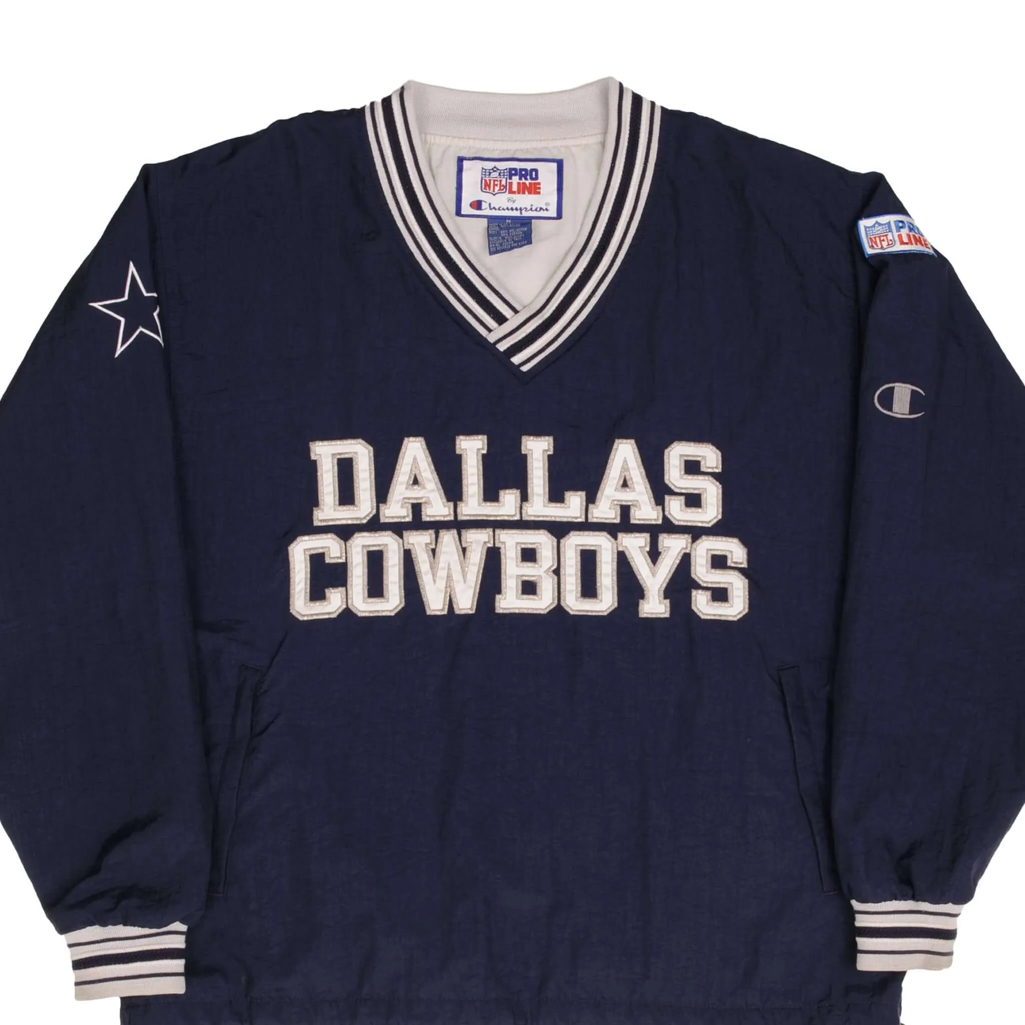 VINTAGE NFL CHAMPION DALLAS COWBOYS PULLOVER JACKET 1990S SIZE MEDIUM