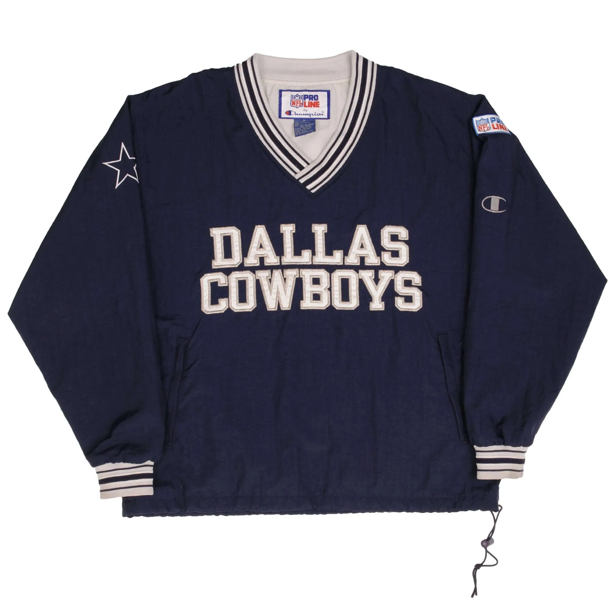 VINTAGE NFL CHAMPION DALLAS COWBOYS PULLOVER JACKET 1990S SIZE MEDIUM