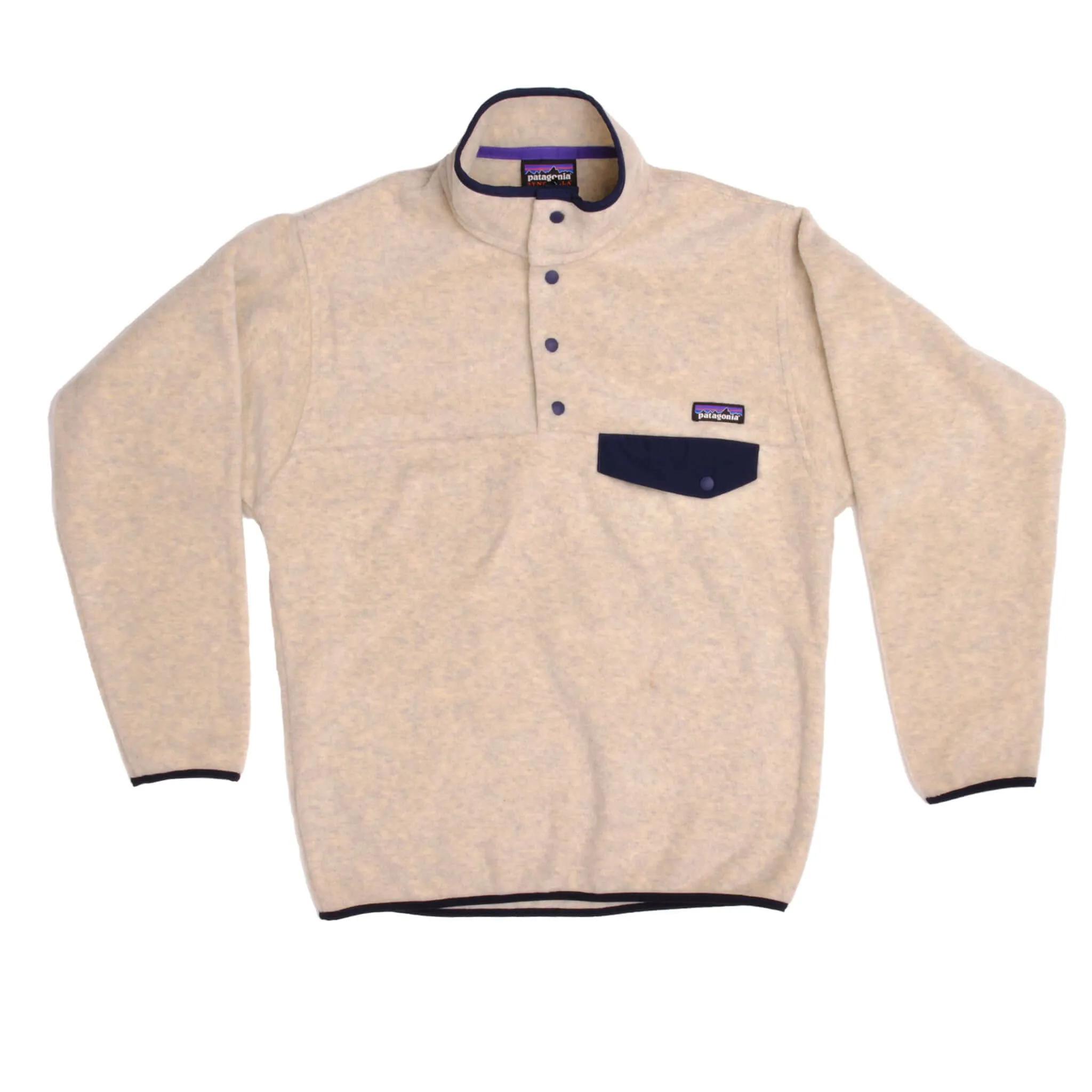 VINTAGE PATAGONIA SYNCHILLA SNAP-T FLEECE PULLOVER JACKET OATMEAL SMALL DEADSTOCK
