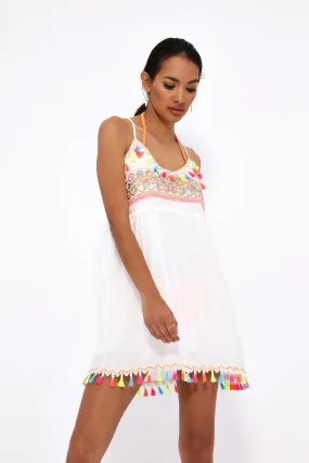 White Tassel Beach Dress