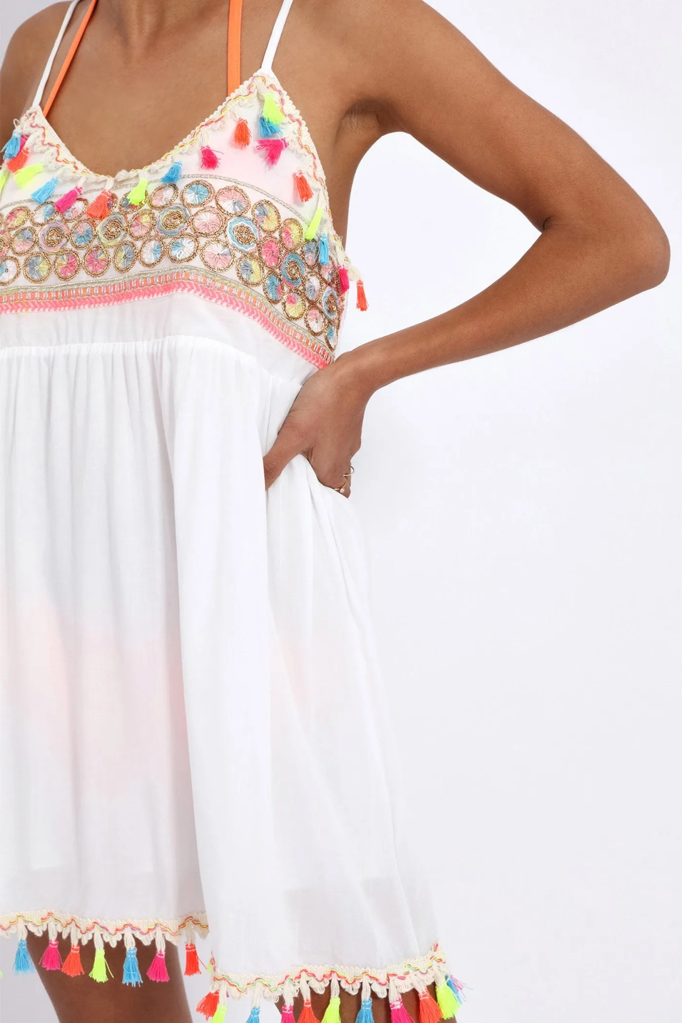 White Tassel Beach Dress