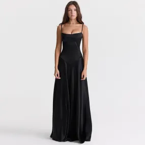 Women Sexy Ombre Backless Maxi Evening Dress
