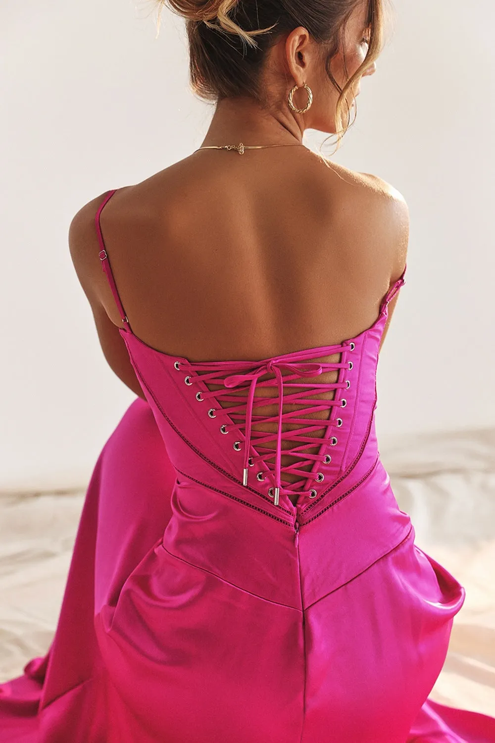 Women Sexy Ombre Backless Maxi Evening Dress
