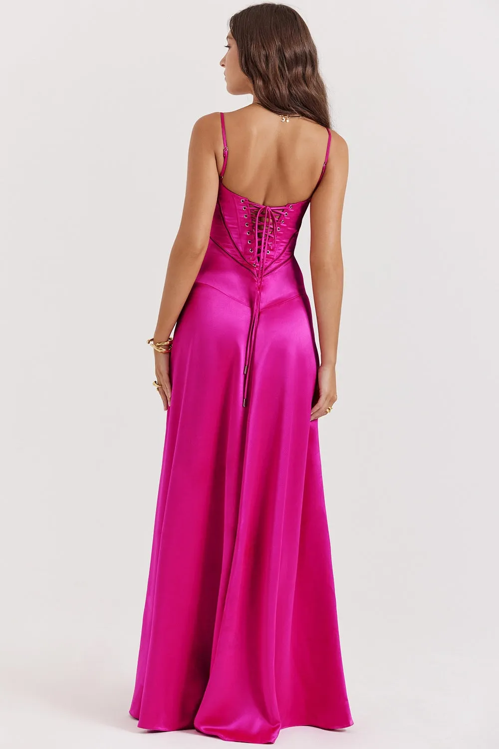 Women Sexy Ombre Backless Maxi Evening Dress