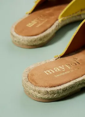 Yellow Fringed Espadrille Slides