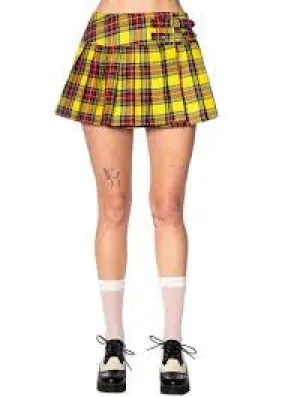 Yellow Plaid Mini Hipster Skirt