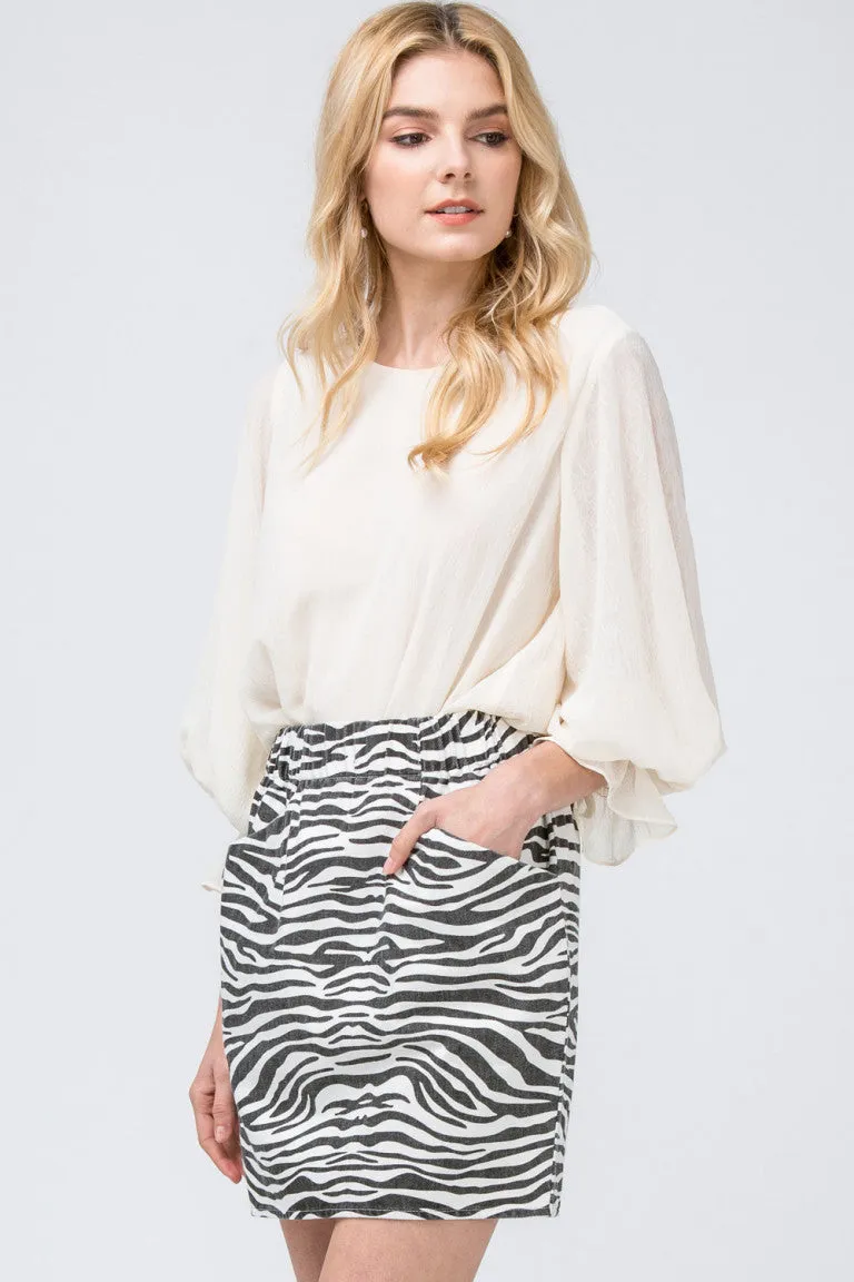 Zebra High Waist Skirt